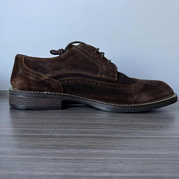 Naot Men\'s Magnate lace-up Wingtip Oxford Shoes size 12 in seal brown suede $200 main image 3